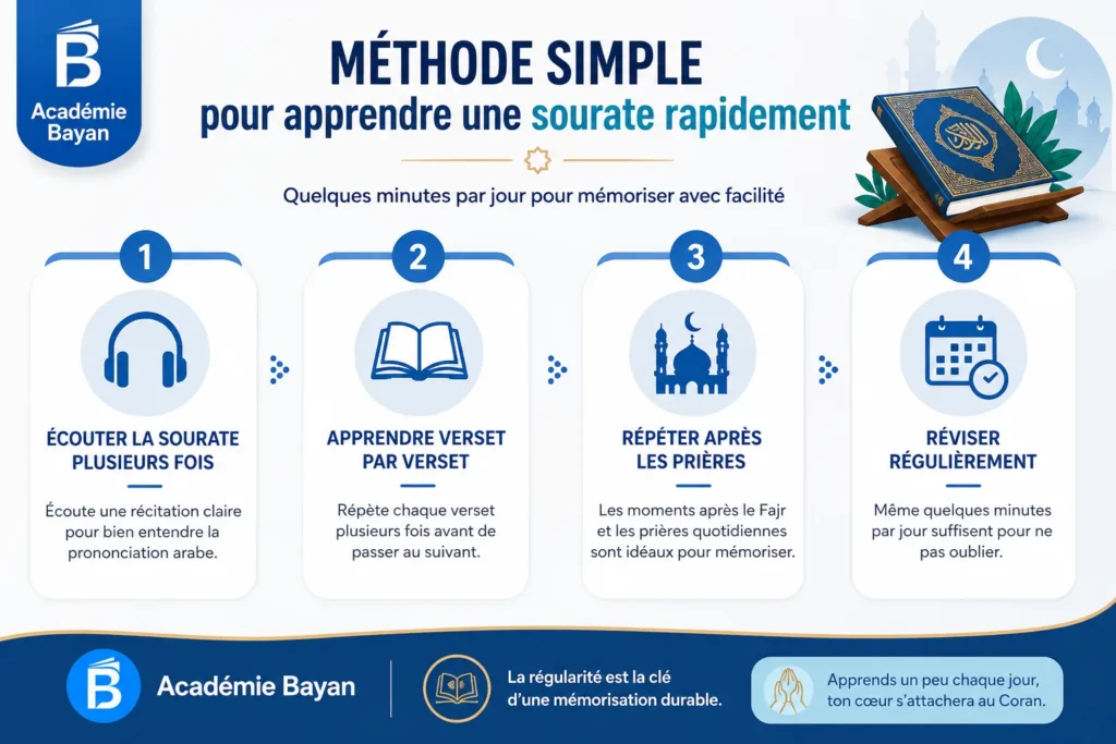 Méthode simple pour apprendre une sourate rapidement