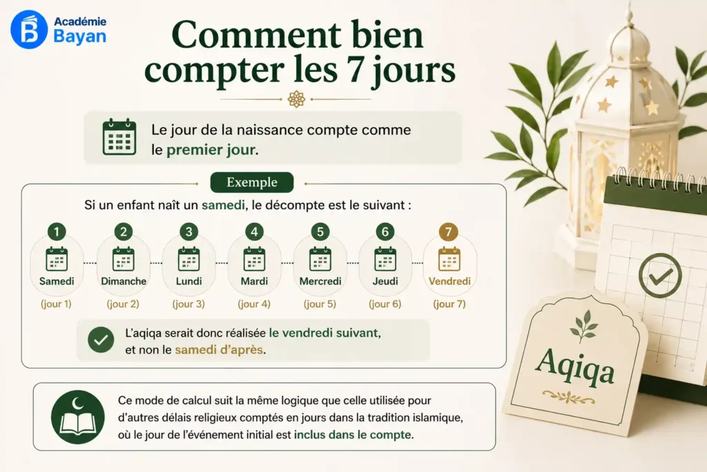 Comment compter les 7 jours pour l'aqiqa