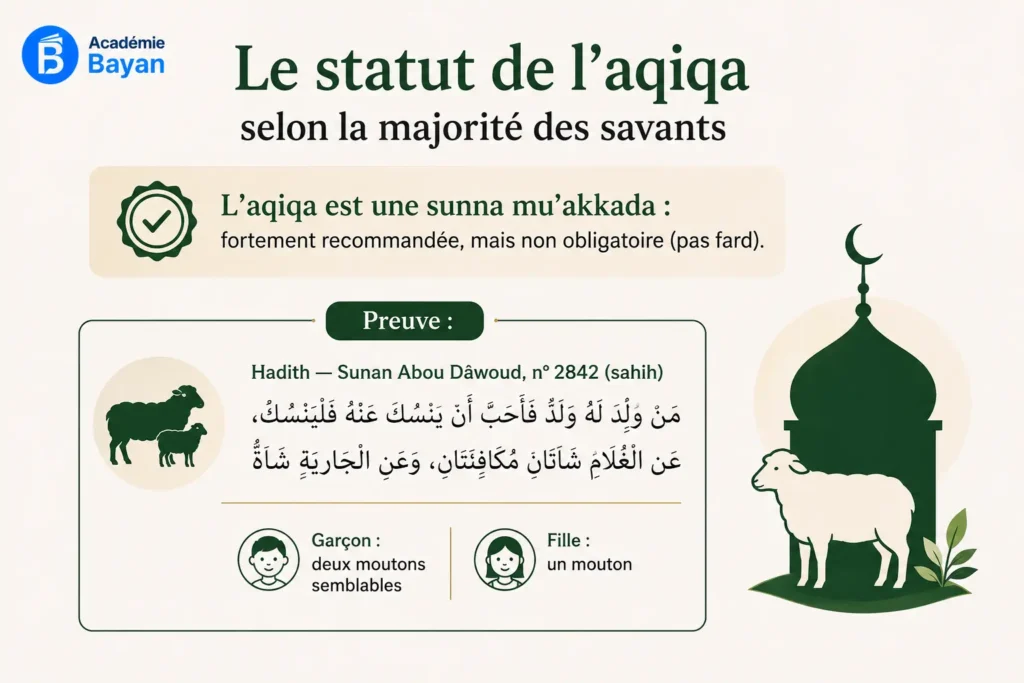 statut de l'aqiqa selon la majorité des savants
