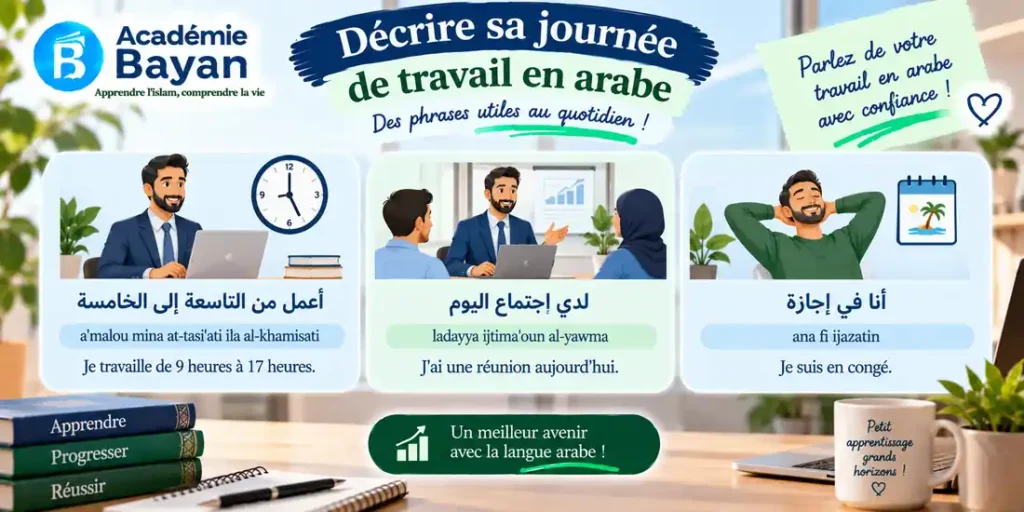 Décrire sa journée de travail en arabe