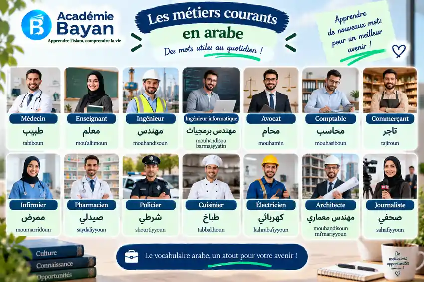 Les métiers courants en arabe