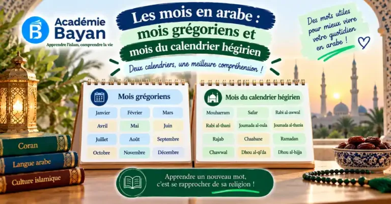 Les mois en arabe, grégoriens et hégiriens